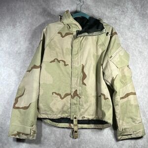 US Military Chemical Protective Overgarment Jacket Mens Small Short Desert‎ Camo